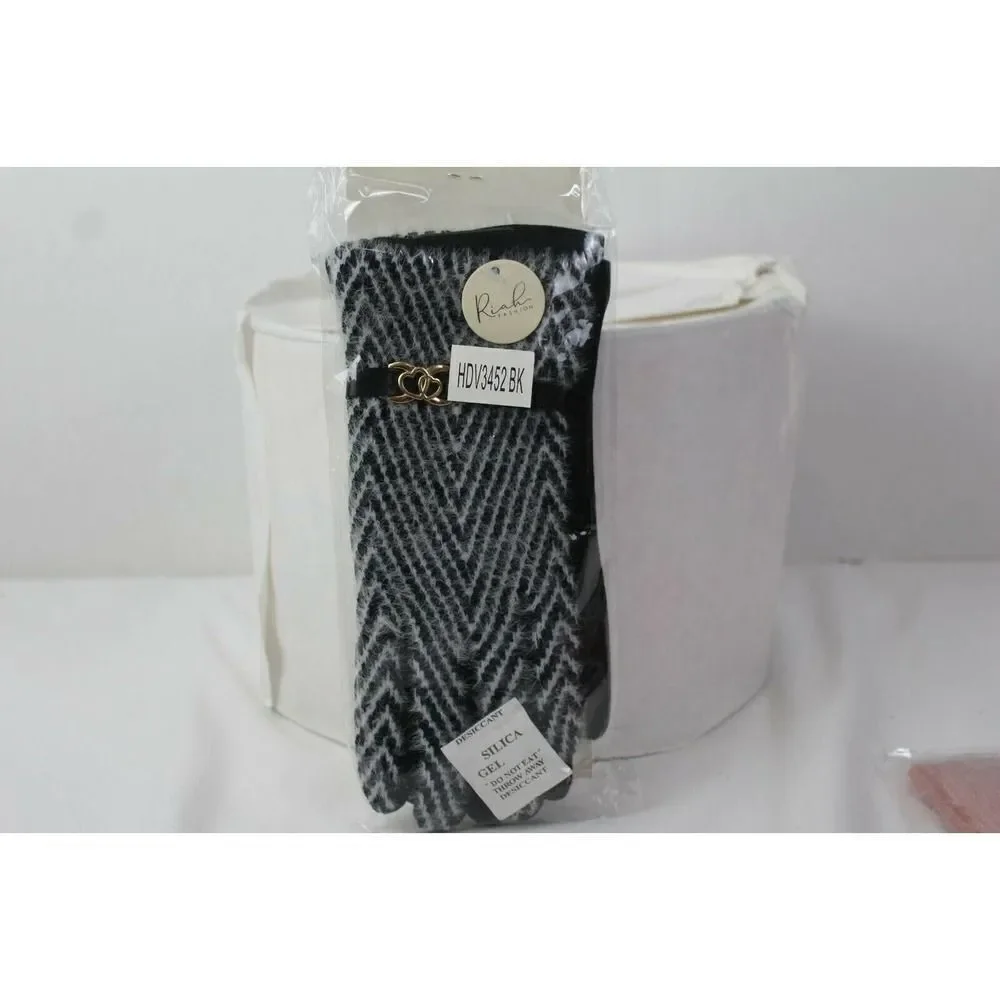 ladies black& white fashion gloves